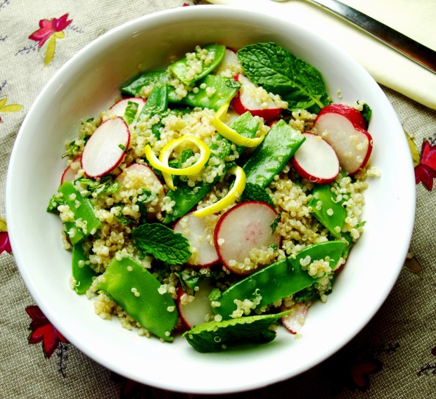 Quinoa Salad with Radish, Mint, and Peas