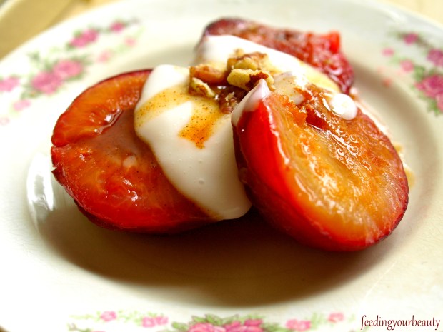 healthy baked plums