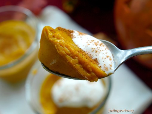 pumpkin custard with coconut cream