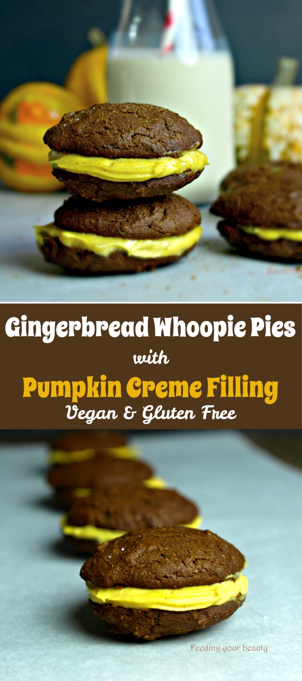 Gingerbread Whoopie Pies with Pumpkin Creme Filling - Vegan and Gluten Free