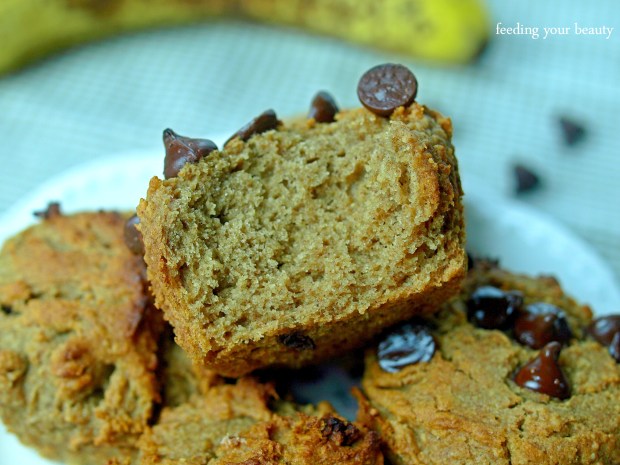 pb banana buckwheat muffins