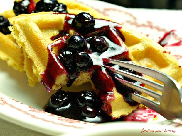 waffles and blueberries