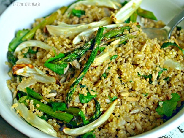 quinoa pilaf with asparagus