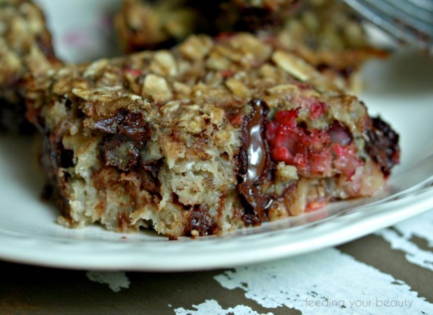 raspberry oat bars