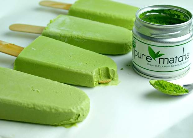 Creamy Vegan Matcha Green Tea Popsicles - Sugar-free and Dairy-free