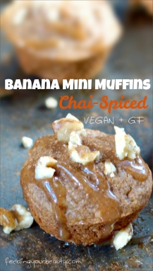Chai Spiced Banana Mini Muffins (v + gf)