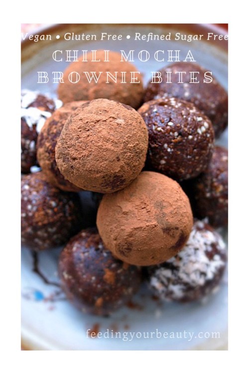 Chili Mocha Brownie Bites - Vegan, Gluten Free, Refined Sugar Free, Oil Free