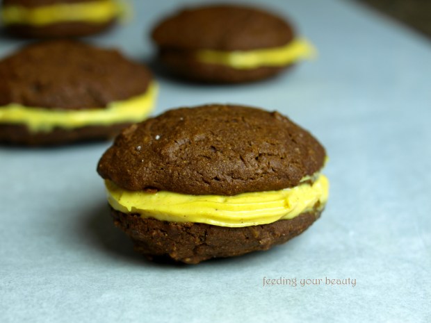 Gingerbread Whoopie Pies with Pumpkin Cream Filling - Vegan and Gluten Free
