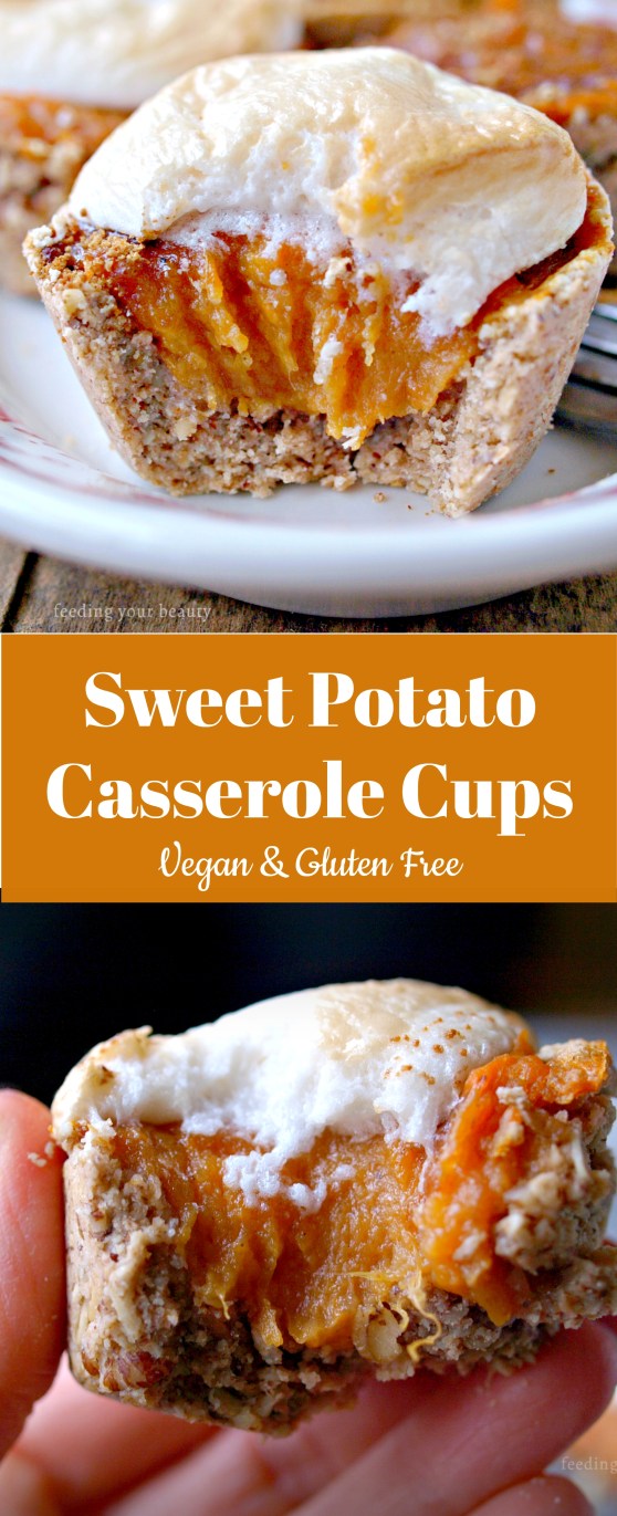 Sweet Potato Casserole Cups - Vegan, Gluten Free, Refined Sugar Free