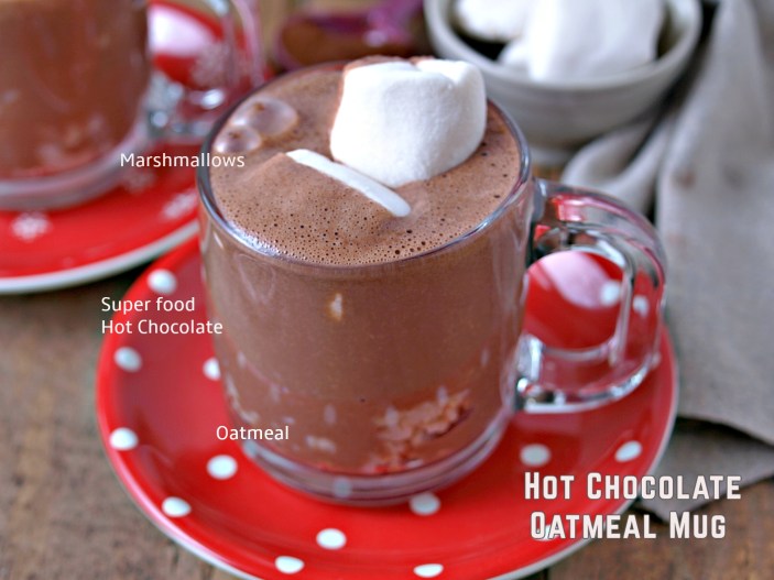 Superfood Hot Chocolate Oatmeal Mug - Vegan, Refined Sugar Free, Gluten Free
