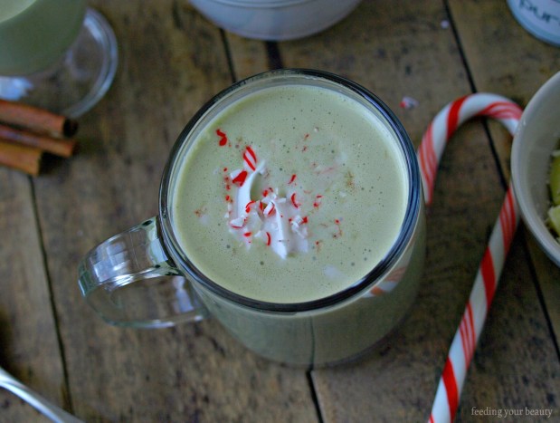 Peppermint Matcha White Hot Chocolate (Vegan)