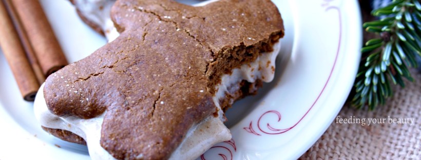 Gingerbread Man and Vegan Nog Ice Cream Cookie Sandwiches (vegan and gluten free)