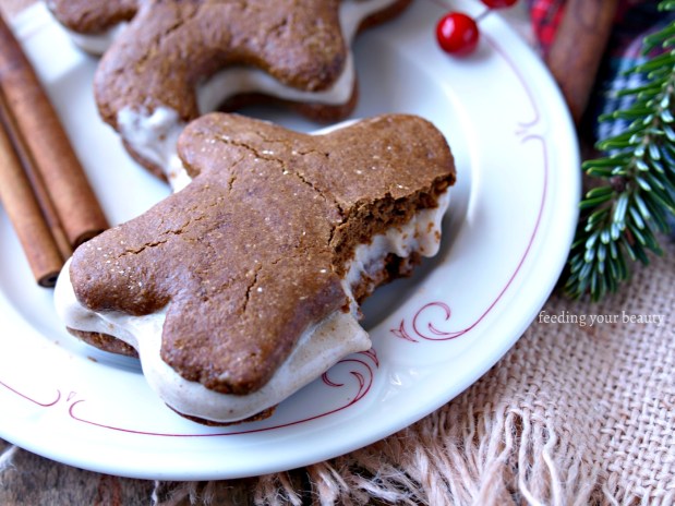 Gingerbread Man and Vegan Nog Ice Cream Cookie Sandwiches (vegan and gluten free)