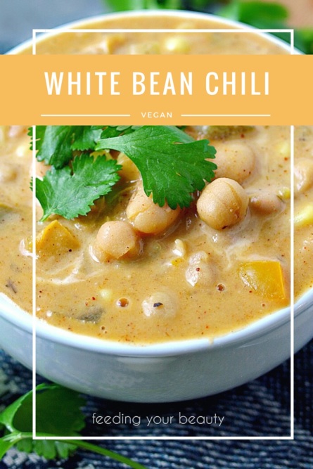 Healthy White Bean Chili - Vegan, Oil-Free, Gluten Free