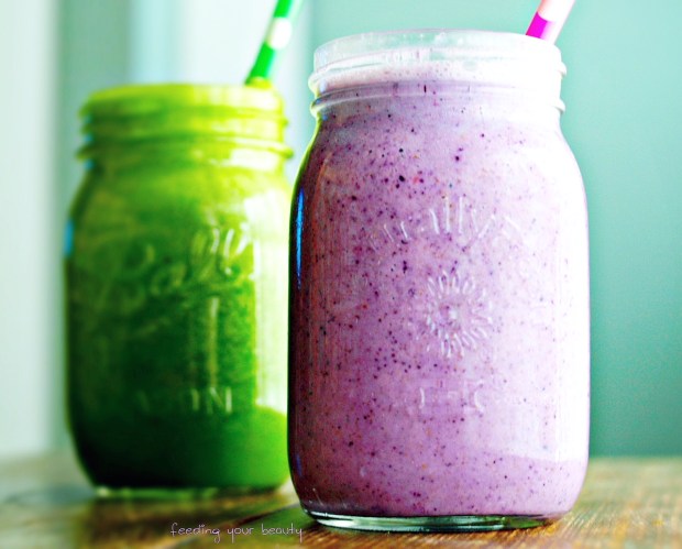 purple and green smoothies