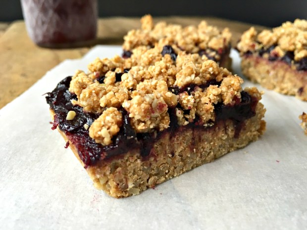 Fruit and Oat Crumble Bars - vegan, gluten free, oil free
