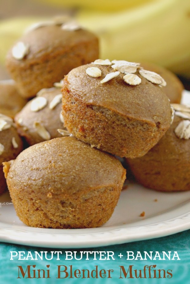 Peanut Butter and Banana Mini Blender Muffins - Vegan, Gluten Free, Oil Free and Refined Sugar Free