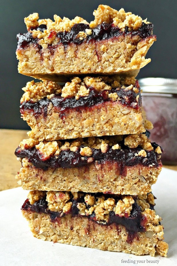 Fruit and Oat Crumble Bars - Vegan, Gluten Free, Oil Free