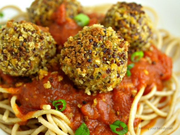 Vegan Quinoa Lentil Hemp Seed Meatballs