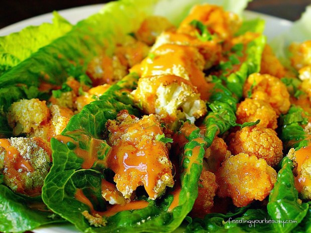 Bang Bang Cauliflower Lettuce Wraps - Vegan