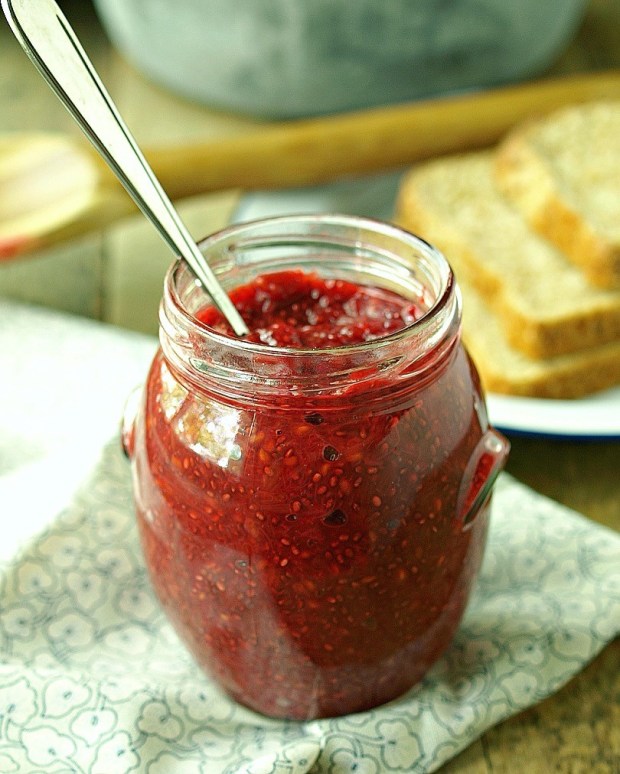 Raspberry Rhubarb Chia Jam