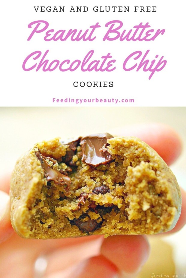 Gluten Free and Vegan Peanut Butter Chocolate Chip Cookies