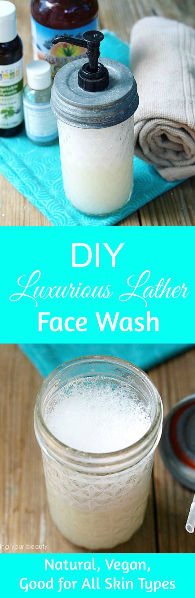 DIY Luxurious Lather Face Wash with Aloe - Natural, Vegan, Anti-acne, Anti-Aging