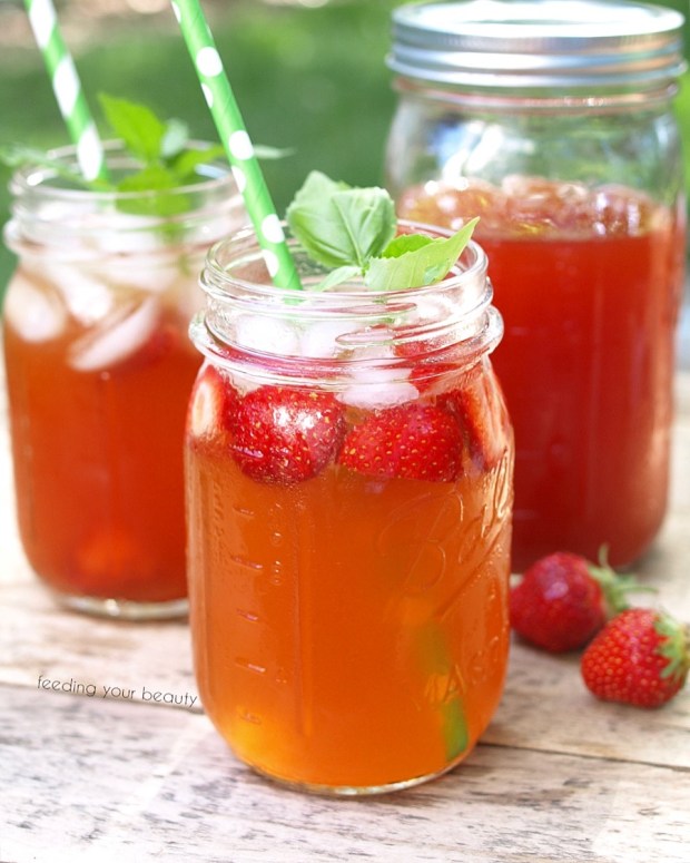 Strawberry Rooibos Iced Tea - Sugar Free and Naturally Caffeine Free