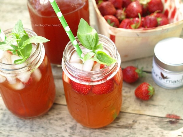 Strawberry Rooibos Iced Tea - Sugar Free and naturally caffeine Free