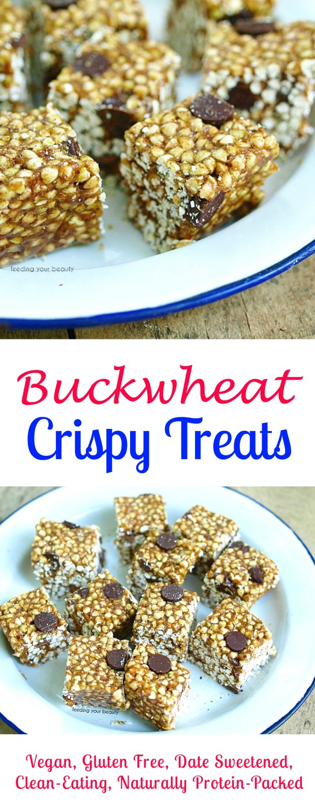 Buckwheat Crispy Treats - Vegan, Gluten Free, Date Sweetened, Clean Eating, Naturally Protein and Nutrient Packed, Nut Free Option!