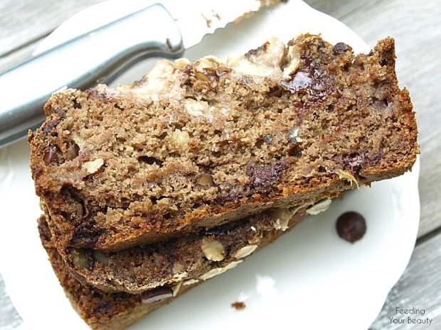 Healthy Banana Bread - Vegan, Gluten Free, Oil Free, Refined Sugar Free, Date Sweetened