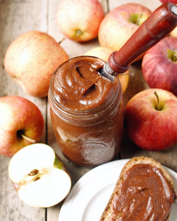 Slow Cooker Spiced Apple Butter - Healthy, Easy, Refined Sugar Free