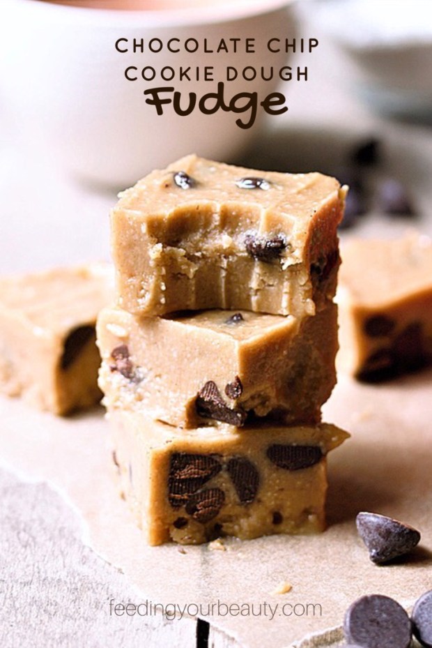 Chocolate Chip Cookie Dough Fudge - Egg Free, Dairy Free, Refined Sugar Free, Vegan, Gluten Free, Grain Free/Paleo Option