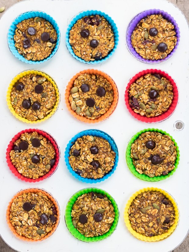 Baked Pumpkin Oatmeal Lentil Cups - Vegan, Oil Free, Gluten Free, Refined Sugar Free